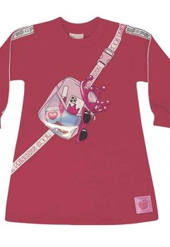 Vestido Infantil Manga Longa Vermelho Catavento - comprar online
