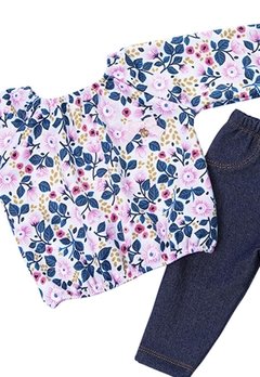 Conjunto Blusa Calça Infantil Azul Rosa Keko & Beka - comprar online