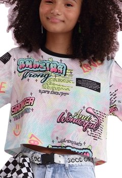 Camiseta Juvenil Estampada Lettering Vanilla Cream - comprar online
