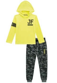 Conjunto Camiseta ML Calça Camuflada Amarelo Johnny Fox