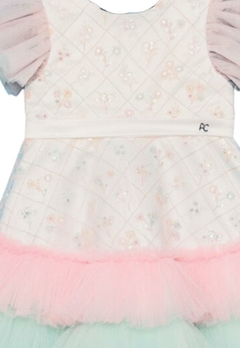 Vestido Estampa Tule Bordado Infantil Petit Cherie - comprar online