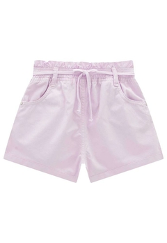 Shorts Infantil Sarja Empapelada Lilás Kukiê