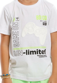 Camiseta Curta Infantil Branca Banana Danger - comprar online