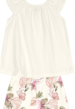Conjunto Shorts Blusa Off White Infantil Brandili - comprar online