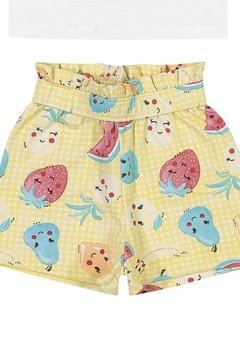 Conjunto Infantil Shorts Frutas Amarelo Elian - comprar online