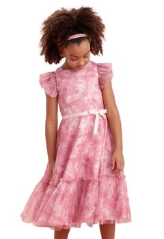 Vestido Infantil Rosa Laço Petit Cherrie