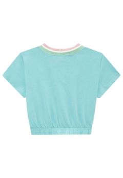 Blusa Infantil Boxy Estampada Azul Kukiê - comprar online