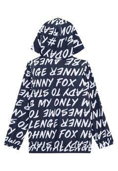 Jaqueta Corta Vento Palavras Preto Johnny Fox - comprar online