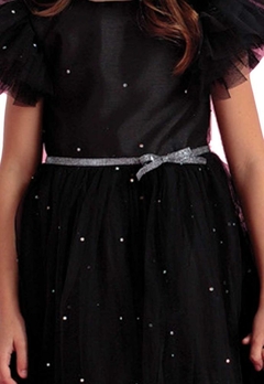 Vestido Infantil Preto Brilhoso Petit Cherie - comprar online