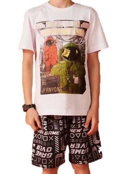 Camiseta Infantil Branca Estampada Johnny Fox - comprar online