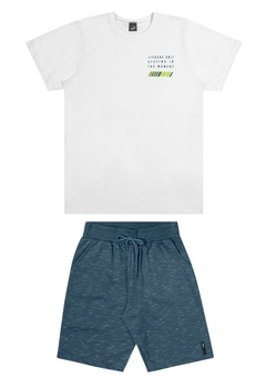 Conjunto Camiseta Branca Bermuda Infantil Elian - comprar online