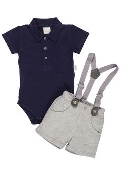 Conjunto Body Bebê Azul Anjos Baby