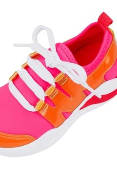 Tênis Infantil Pink Laranja Cadarço Pampili - comprar online