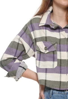Camisa Cropped Xadrez Teens Purple Poah Noah - comprar online