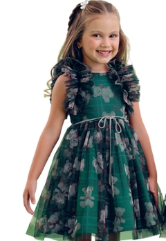 Vestido Verde Tule Ursos Infantil Petit Cherie - comprar online
