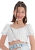 Blusa Cropped Juvenil Cigana Branca Vanilla Cream