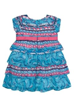 Vestido Estampado Golfinhos Azul Momi - comprar online