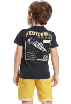 Conjunto Bermuda Infantil Preto Skateboard Banana Danger - comprar online