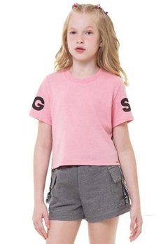 Camiseta Infantil Rosa Açucena