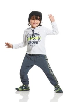 Conjunto Calça Infantil Branco Take Risk Banana Danger