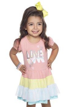 Vestido Infantil Love Colorido Have Fun