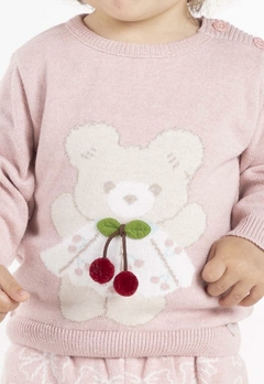 Suéter Ursinho Rosa Cereja Infantil Mini Lady - comprar online