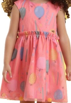 Vestido Infantil Rosa Balões Mon Sucre - comprar online