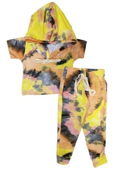 Conjunto Infantil Tie Dye Amarelo Vim Vi Venci