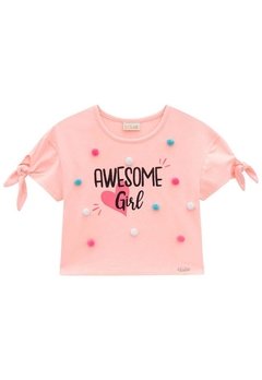 Blusa Boxy MC Awesome Girl Rosa Kukiê