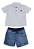 Conjunto Bata Tricoline Bermuda Off White Ok & Pakita