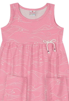 Vestido Infantil Estampado Rosa Brandili - comprar online