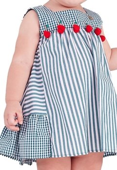Vestido Infantil Listrado Preto Peecoce - comprar online