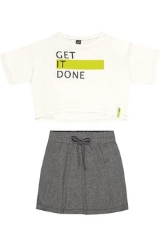 Conjunto Infantil Saia Done Off White Elian