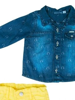 Conjunto Camisa Calça Jeans Amarelo Menino Planet Kids - comprar online