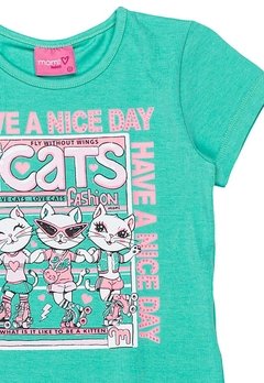 Blusa Infantil Verde Cats Momi - comprar online