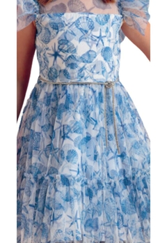 Vestido Tule Azul Conchas Infantil Petit Cherie - comprar online