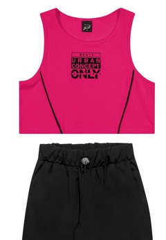 Conjunto Calça Cropped Rosa Only Infantil Elian - comprar online