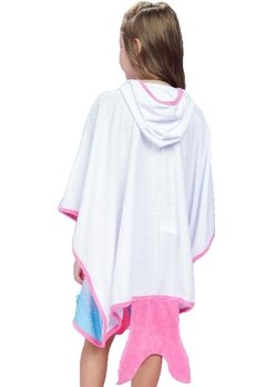 Poncho Infantil Sereia Mermaid Rosa Kukiê - comprar online