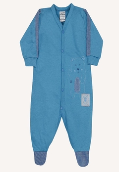 Macacão Longo Azul Urso Infantil Sonho Mágico