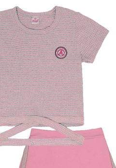 Conjunto Blusa Shorts Saia Rosa Abrange - comprar online