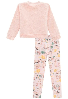 Conjunto Blusa Calça Legging Infantil Rosa Kukiê - comprar online