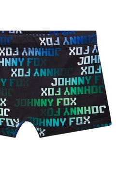 Sunga Malha UV 50+ Estampada Preta Johnny Fox - comprar online