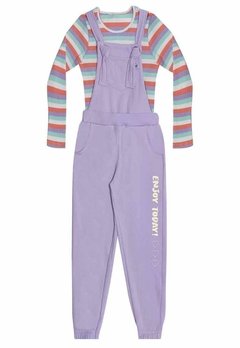 Conjunto Jardineira Infantil Roxo Nina Go