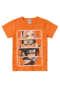 Camiseta Infantil Malha Naruto Laranja Brandili