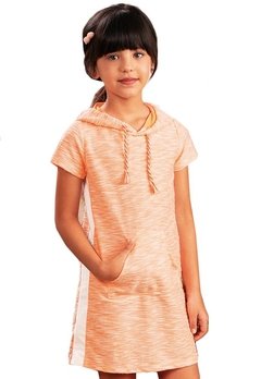 Vestido Moletom Flamê Infantil Laranja Bugbee