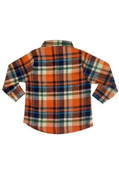 Camisa Manga Longa Xadrez Laranja Douvelin - comprar online