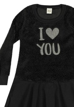 Vestido Infantil Lettering Preto ELIAN - comprar online