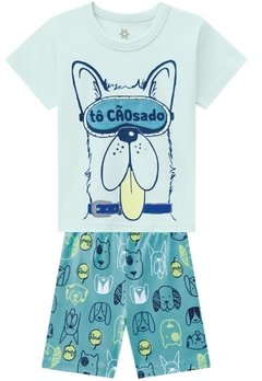 Pijama Infantil Azul Cachorro To Cãosado Brandili