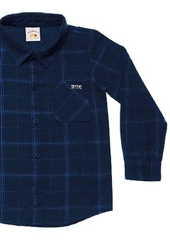 Camisa Longo Flanelada Xadrez Azul Nini&Bambini - comprar online