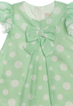 Vestido Bebê Estampado Verde Anjos Baby